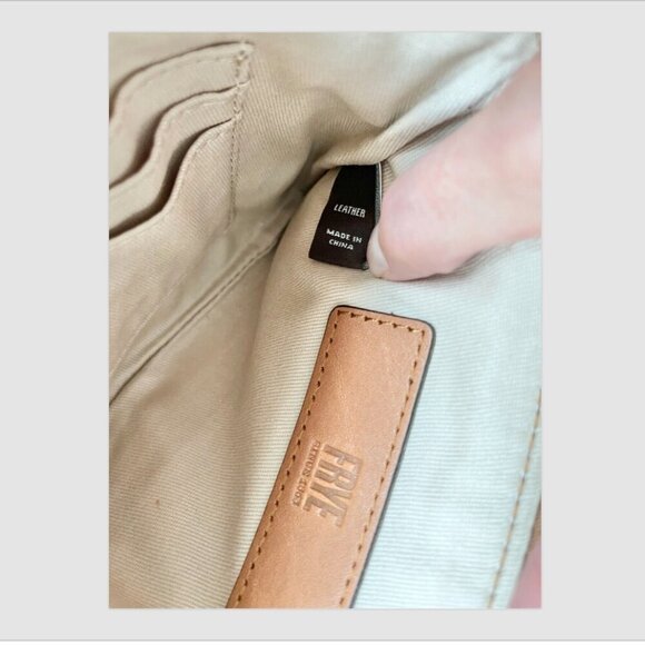 Frye Paige Tassel Cognac Leather Wristlet Clutch Wallet Gold Hardware Zip Bag - Picture 7 of 9